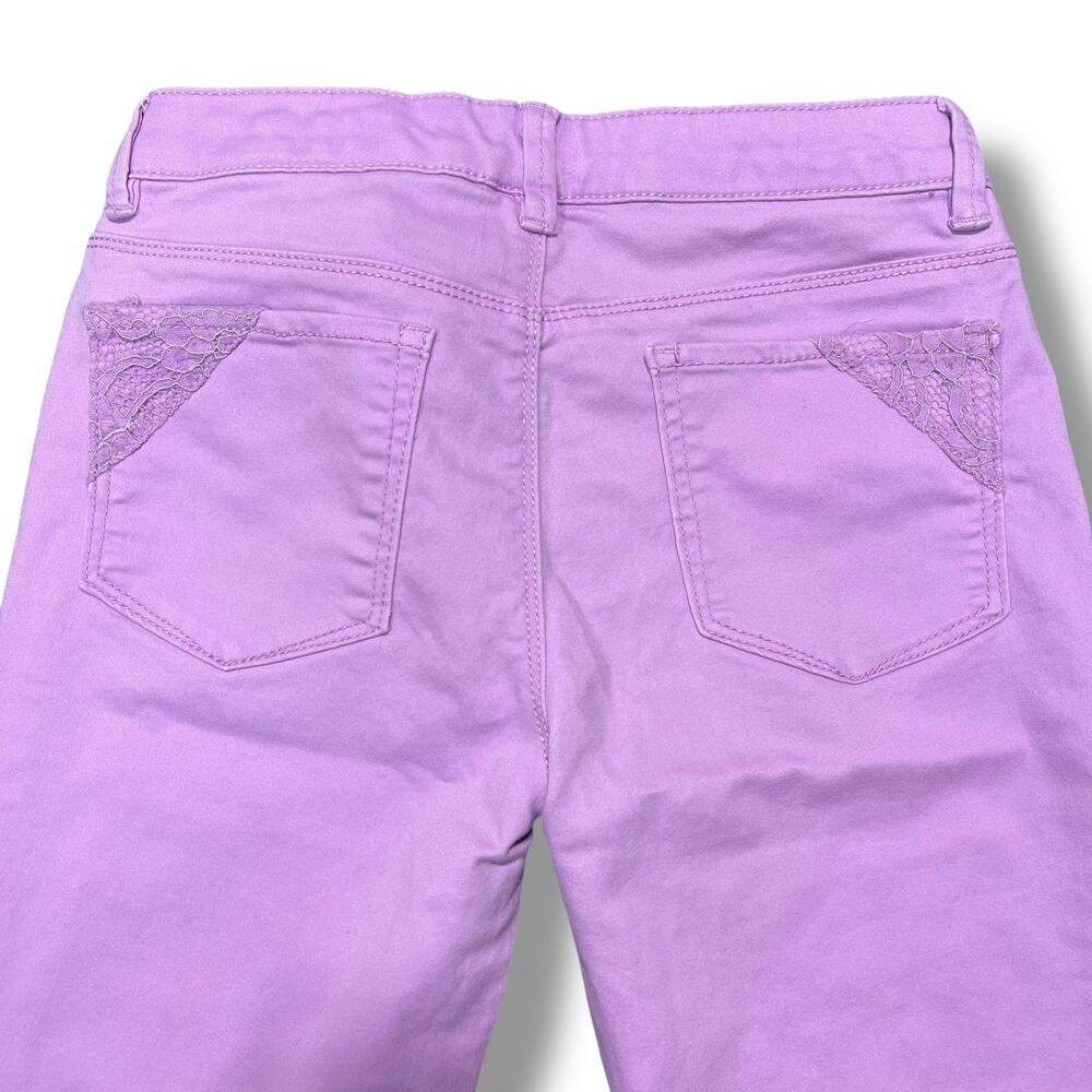 SO Girls Skinny Jeans Purple Lace Accent Size 14 - Picture 5 of 7